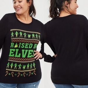 Torrid size 1 Elf raised by elves holiday sweater